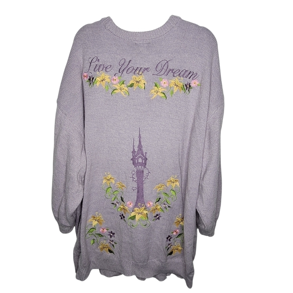 Disney Her Universe Tangled Rapunzel Flowers Embroidered Cardigan Size XXL - Picture 2 of 5